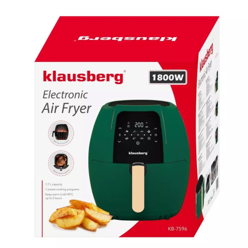 Frytownica beztłuszczowa AIR FRYER 1800W 7,7L KLAUSBERG zielona