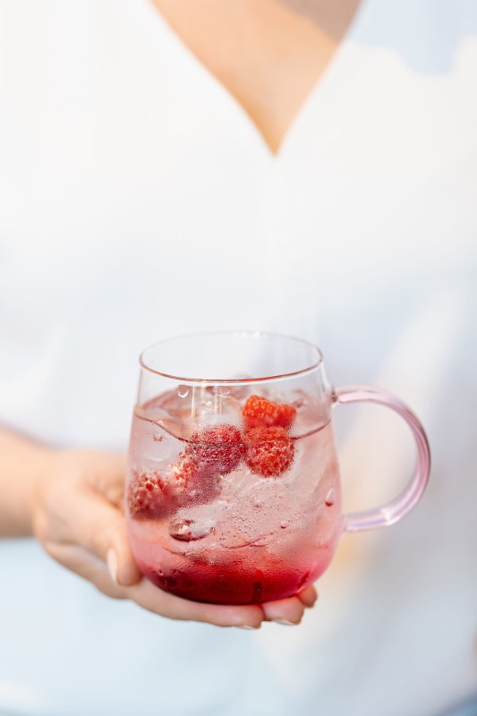 Komplet 2 szklanek z różowym uchem 400 ml Bolla