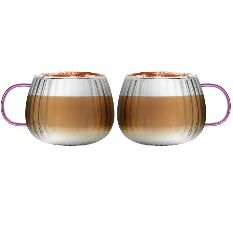 Komplet 2 szklanek z różowym uchem 350 ml Tulip