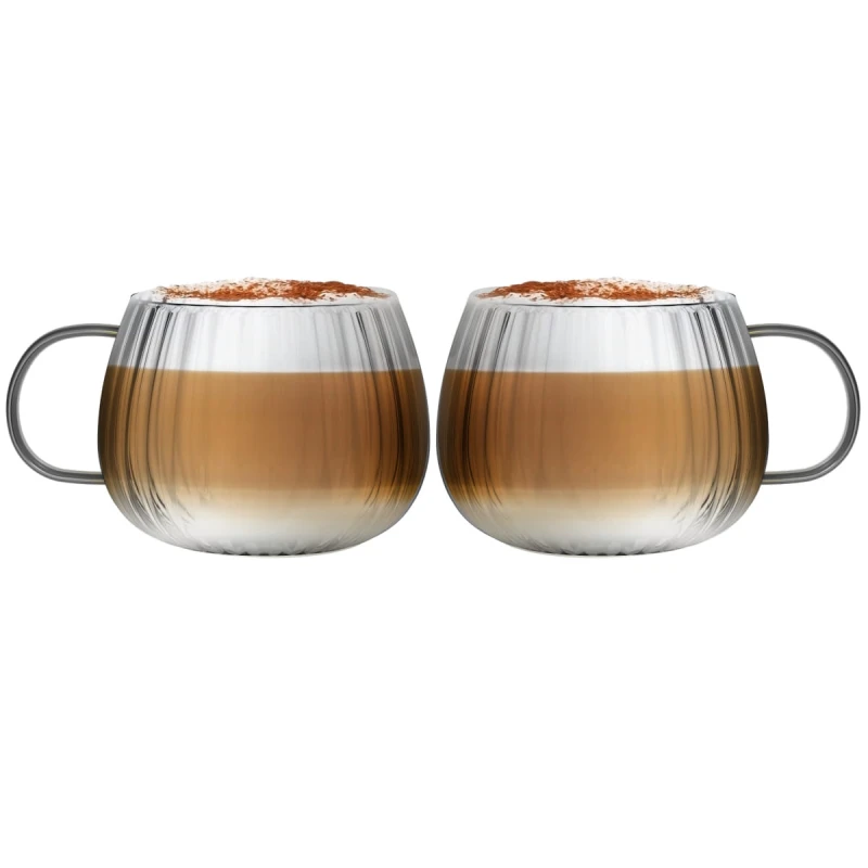 Komplet 2 szklanek z szarym uchem Tulip 350 ml