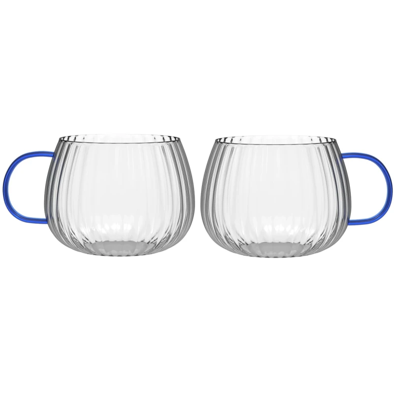 Komplet 2 szklanek z niebieskim uchem 350 ml Tulip