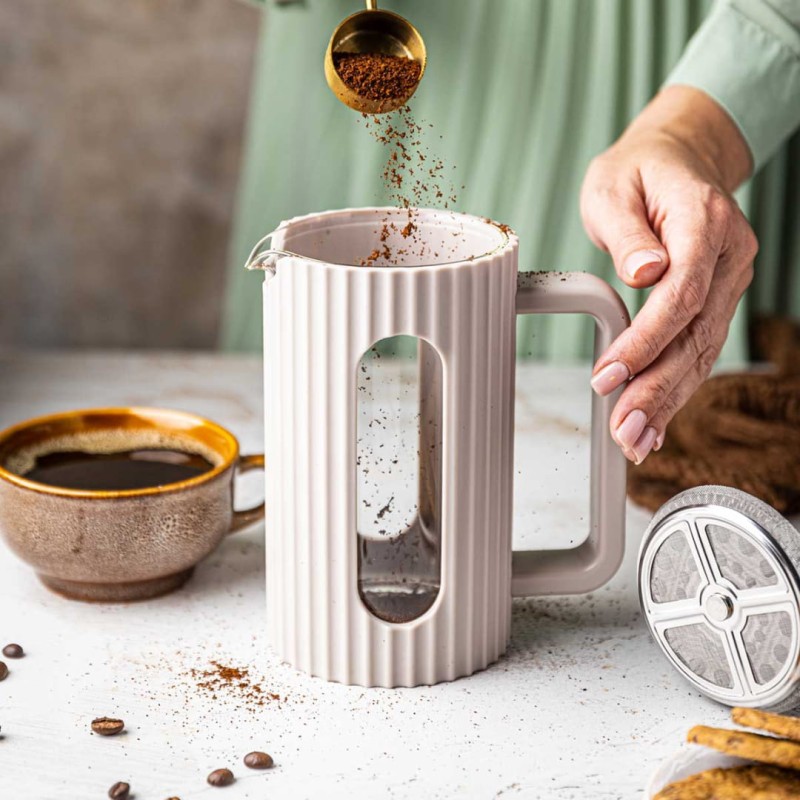 Zaparzacz tłokowy French Press do kawy herbaty 600ml KLAUSBERG KB-7749 różowy