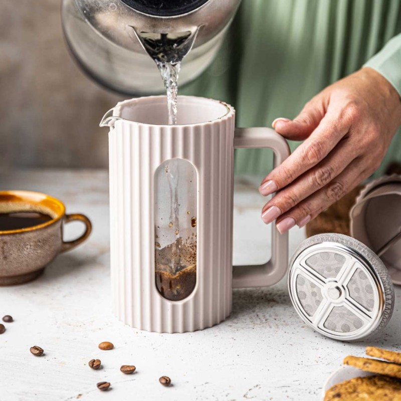 Zaparzacz tłokowy French Press do kawy herbaty 600ml KLAUSBERG KB-7749 różowy