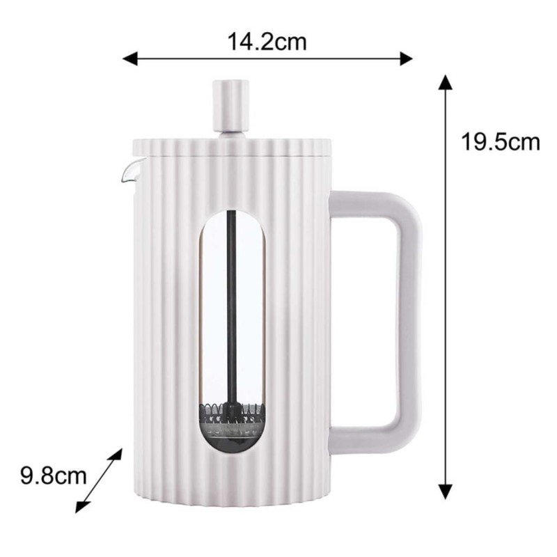 Zaparzacz tłokowy French Press do kawy herbaty 600ml KLAUSBERG KB-7748 biały