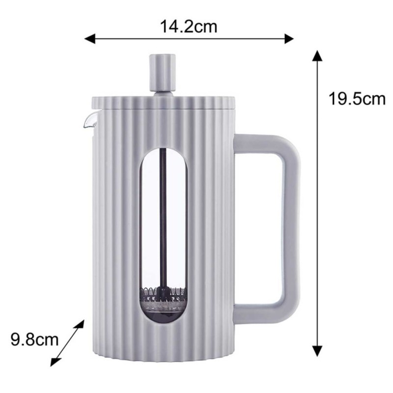 Zaparzacz tłokowy French Press do kawy herbaty 600ml KLAUSBERG KB-7747 szary
