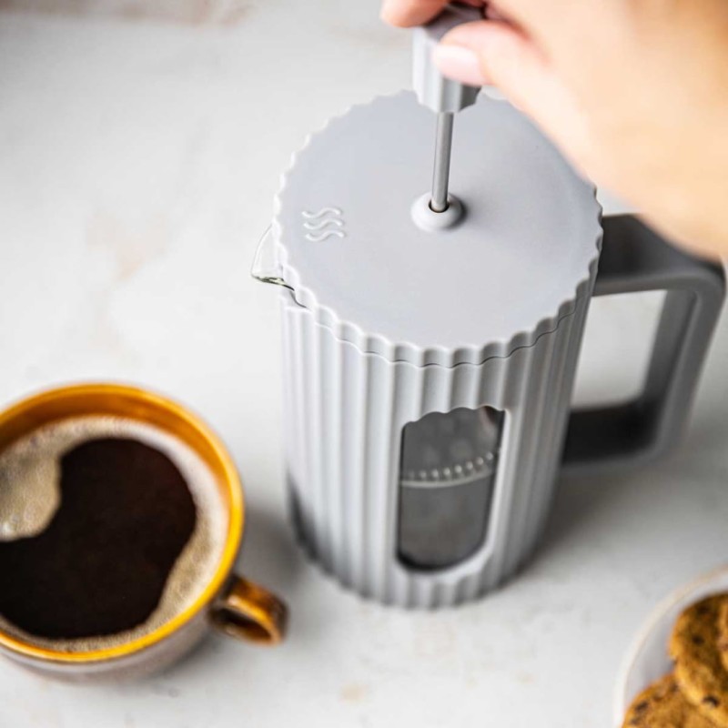 Zaparzacz tłokowy French Press do kawy herbaty 600ml KLAUSBERG KB-7747 szary