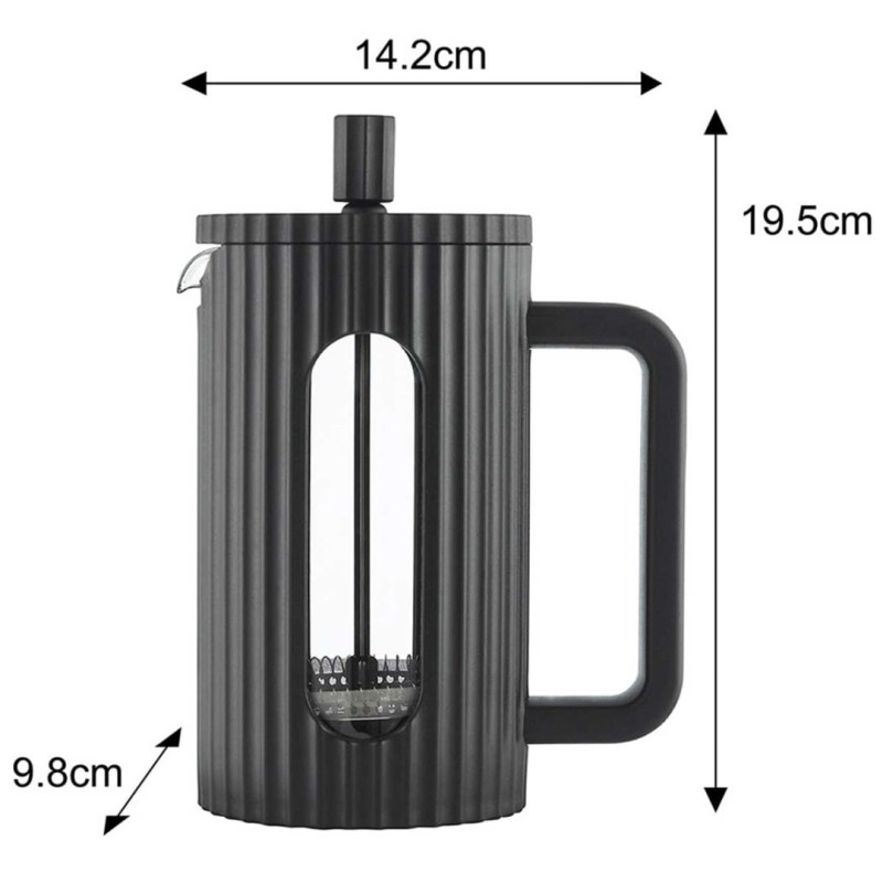 Zaparzacz tłokowy French Press do kawy herbaty 600ml KLAUSBERG KB-7746 czarny