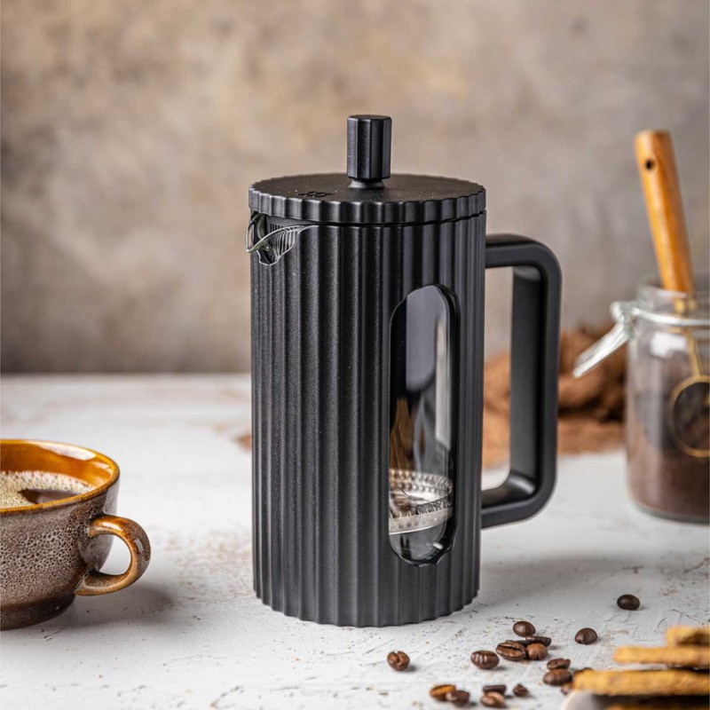 Zaparzacz tłokowy French Press do kawy herbaty 600ml KLAUSBERG KB-7746 czarny