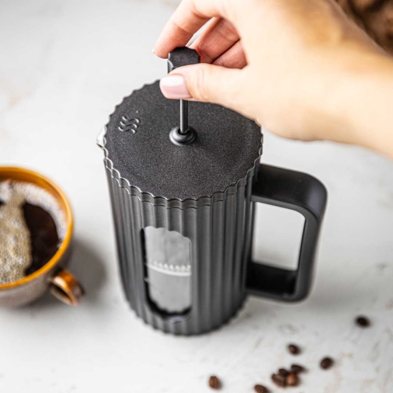 Zaparzacz tłokowy French Press do kawy herbaty 600ml KLAUSBERG KB-7746 czarny