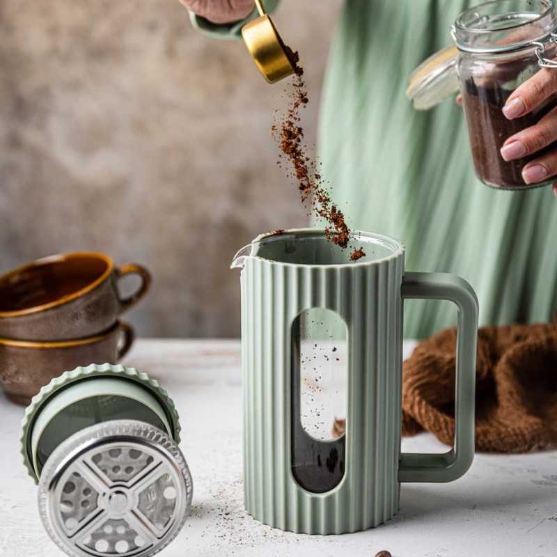 Zaparzacz tłokowy French Press do kawy herbaty 350ml KLAUSBERG KB-7745 zielony