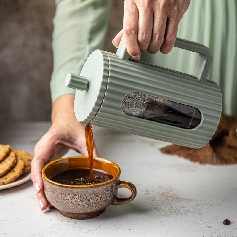 Zaparzacz tłokowy French Press do kawy herbaty 350ml KLAUSBERG KB-7745 zielony