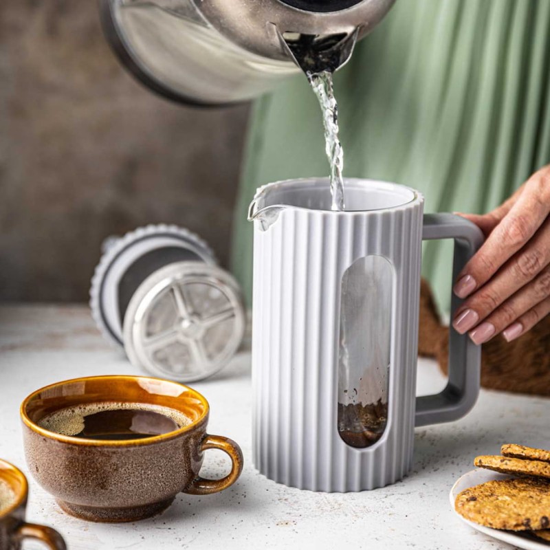 Zaparzacz tłokowy French Press do kawy herbaty 350ml KLAUSBERG KB-7742 sary