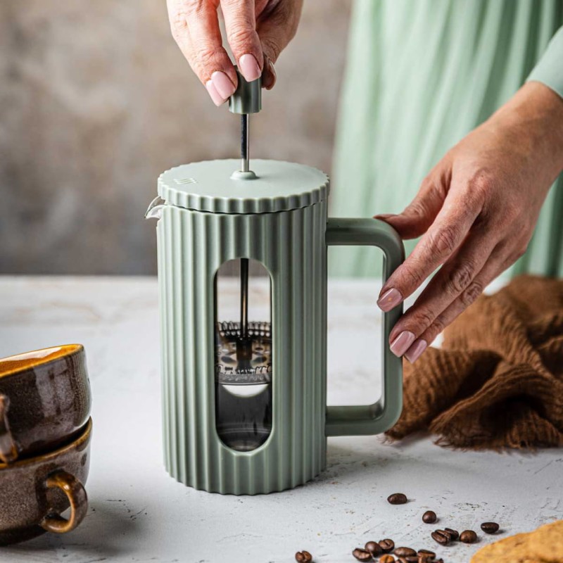 Zaparzacz tłokowy French Press do kawy herbaty 1000ml KLAUSBERG KB-7755 zielony