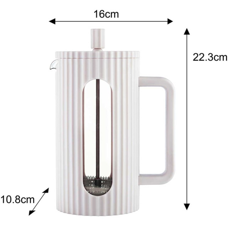 Zaparzacz tłokowy French Press do kawy herbaty 1000ml KLAUSBERG KB-7753 biały