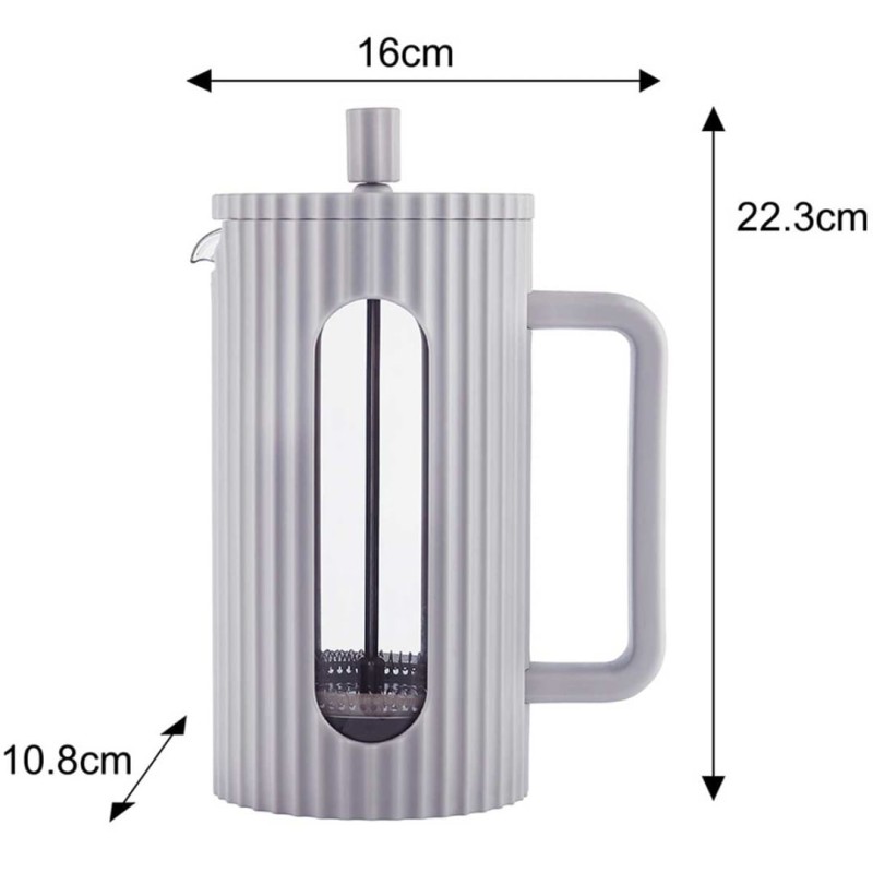 Zaparzacz tłokowy French Press do kawy herbaty 1000ml KLAUSBERG KB-7752 szary