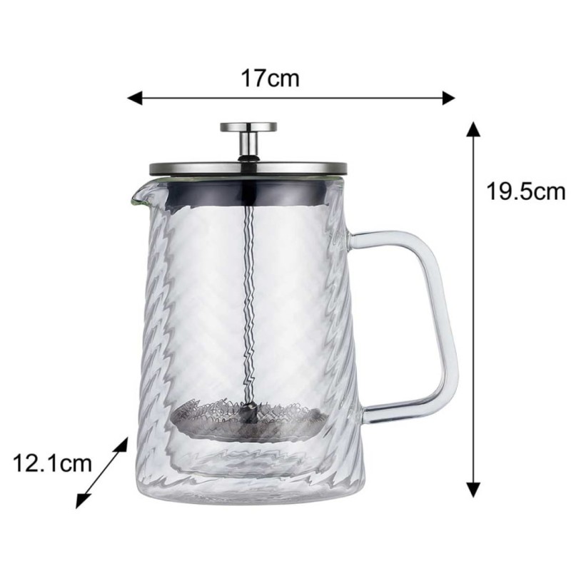 Zaparza tłokowy French Press do kawy herbaty szklany 600ml KLAUSBERG