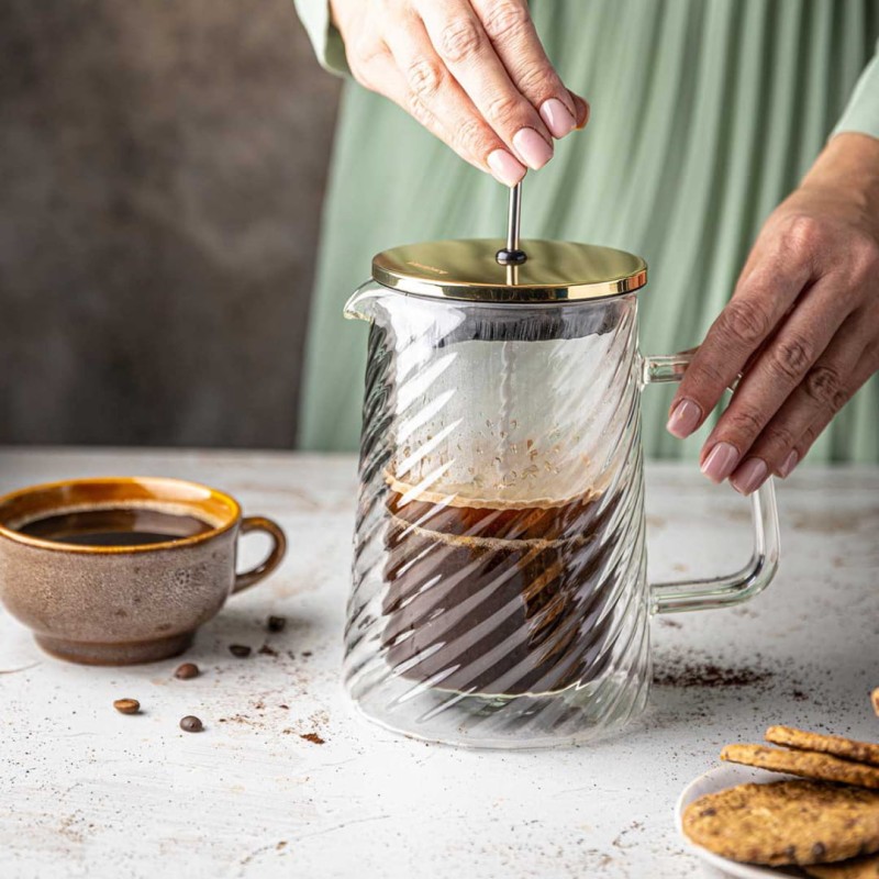 Zaparza tłokowy French Press do kawy herbaty szklany 1000ml KLAUSBERG