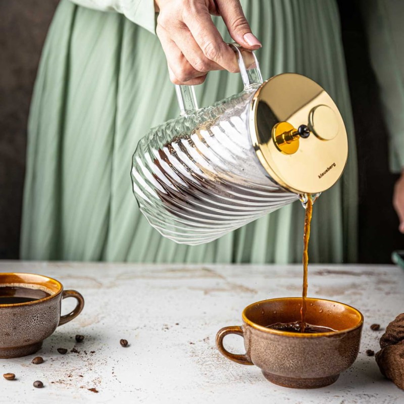 Zaparza tłokowy French Press do kawy herbaty szklany 1000ml KLAUSBERG