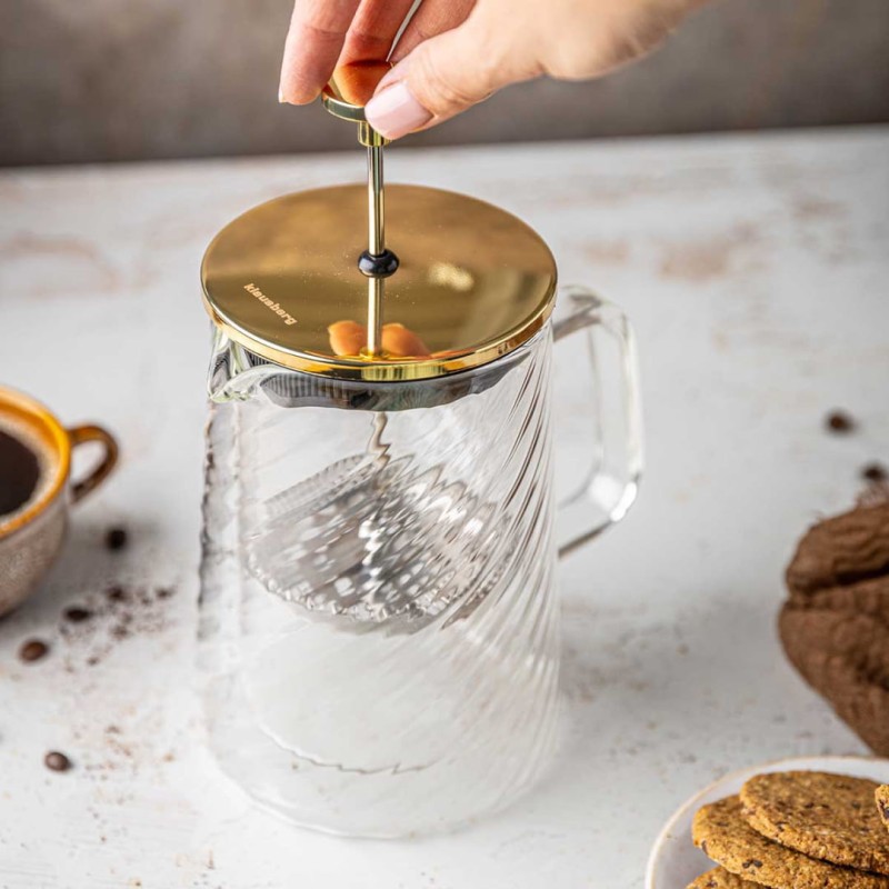 Zaparza tłokowy French Press do kawy herbaty szklany 1000ml KLAUSBERG