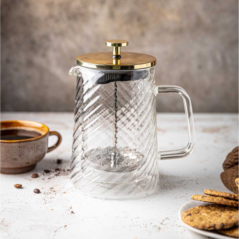 Zaparza tłokowy French Press do kawy herbaty szklany 1000ml KLAUSBERG