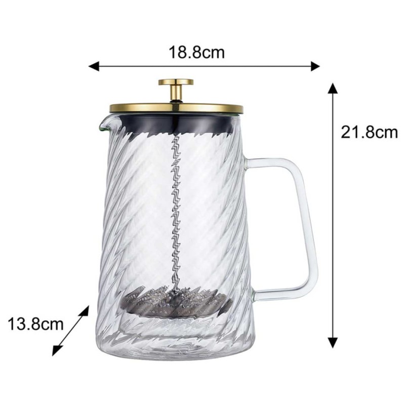 Zaparza tłokowy French Press do kawy herbaty szklany 1000ml KLAUSBERG