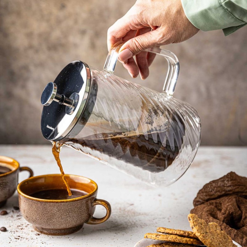 Zaparza tłokowy French Press do kawy herbaty szklany 1000ml KLAUSBERG