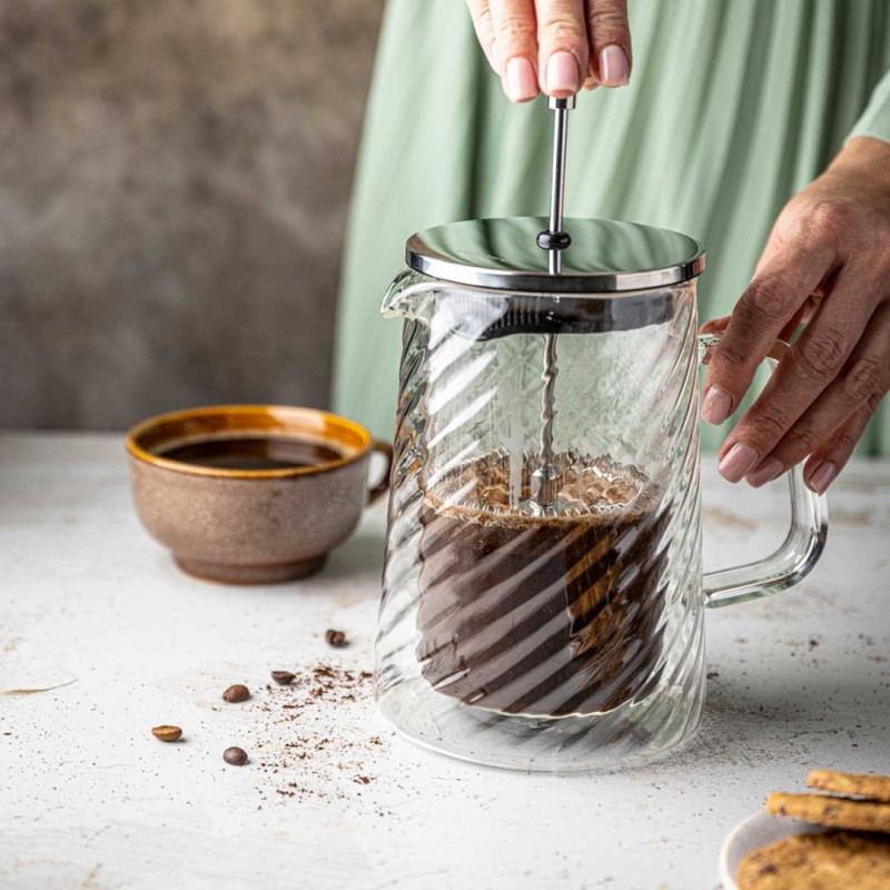 Zaparza tłokowy French Press do kawy herbaty szklany 1000ml KLAUSBERG