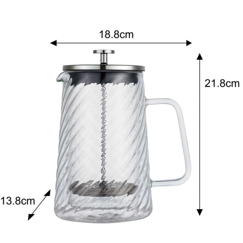Zaparza tłokowy French Press do kawy herbaty szklany 1000ml KLAUSBERG