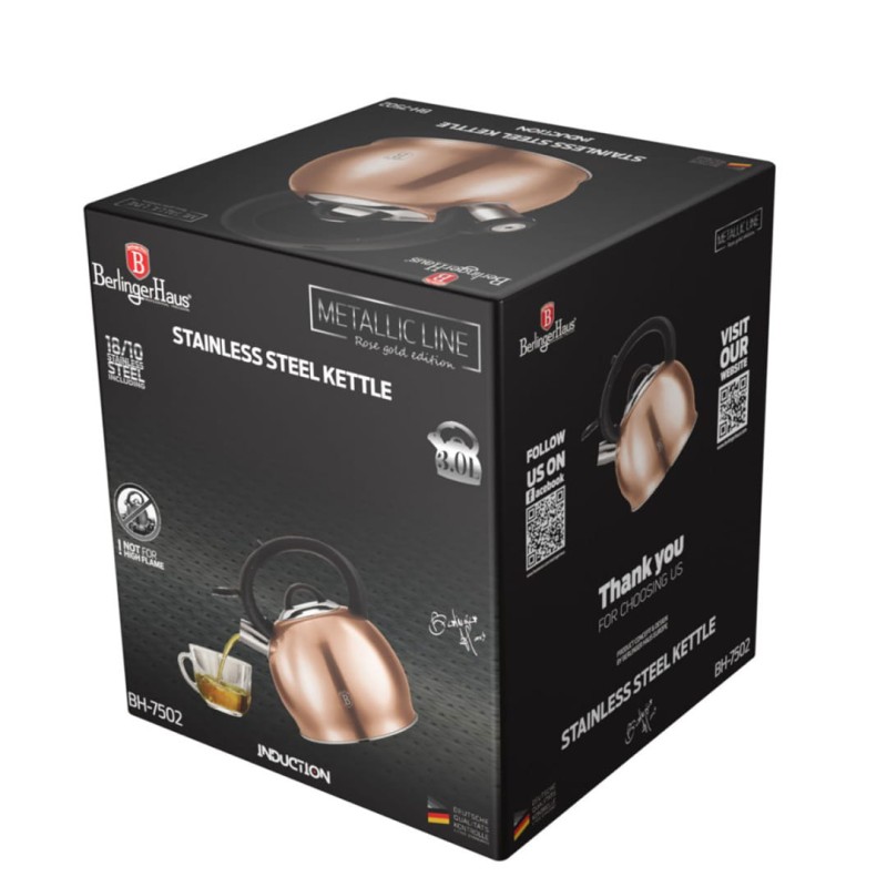 Czajnik z gwizdkiem 3L BERLINGER HAUS ROSE GOLD