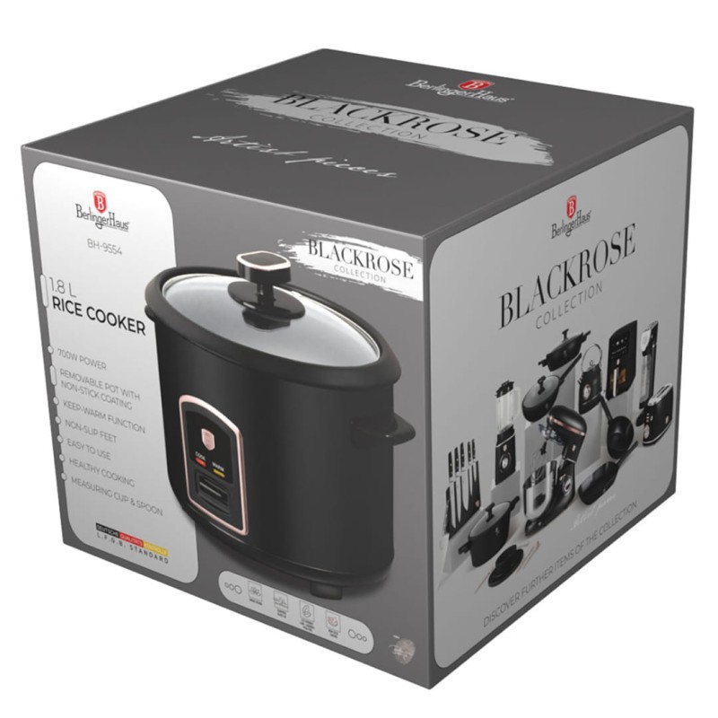 Ryżowar elektryczny 1,8L BERLINGER HAUS BLACK ROSE