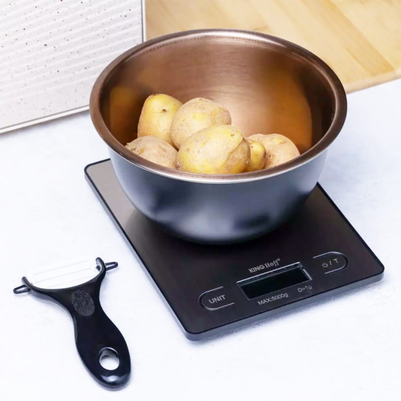 Waga kuchenna elektroniczna do 5kg KINGHOFF srebrna