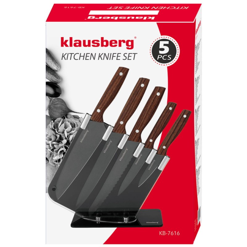 Zestaw 5 noży kuchennych w stojaku KLAUSBERG