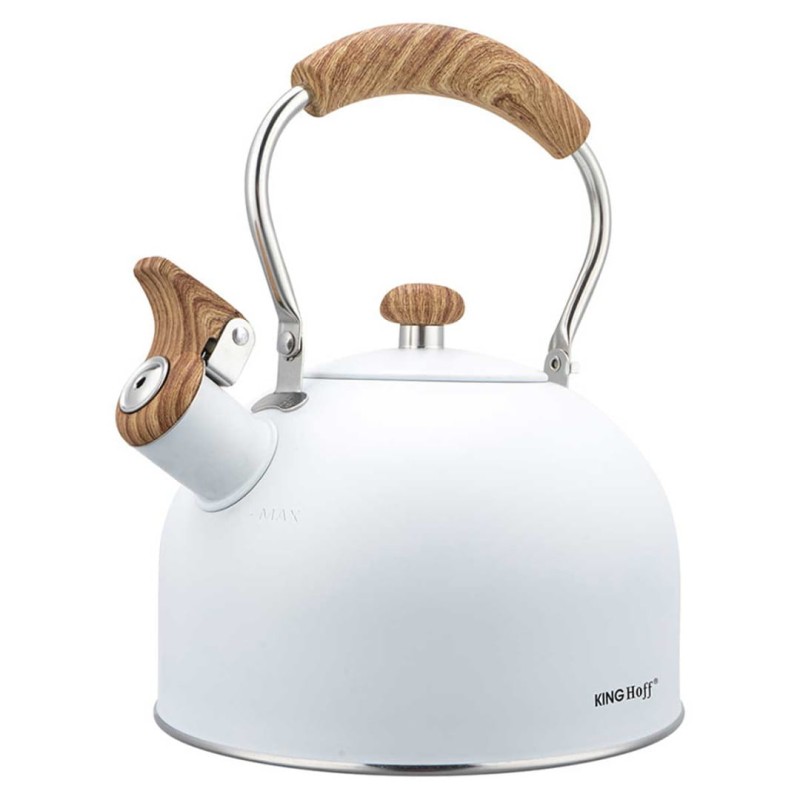 Czajnik z gwizdkiem 2,5L KINGHOFF biały