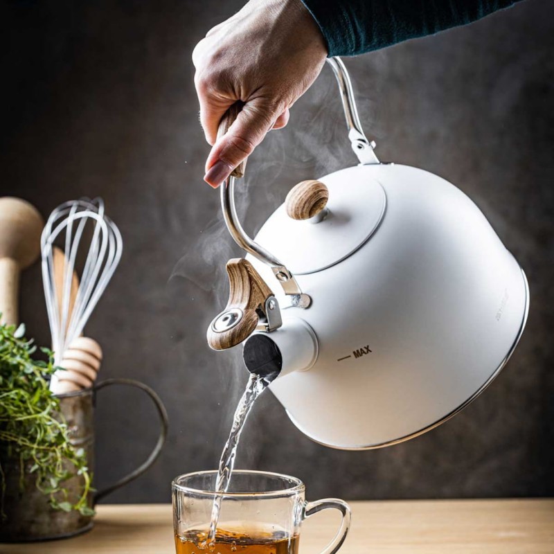 Czajnik z gwizdkiem 2,5L KINGHOFF biały