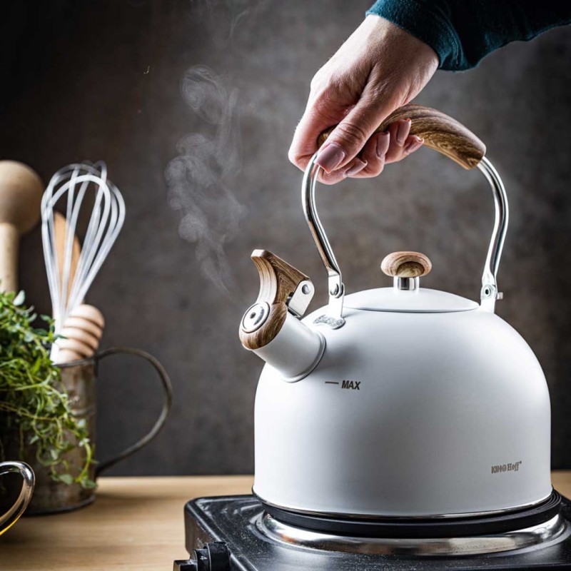 Czajnik z gwizdkiem 2,5L KINGHOFF biały