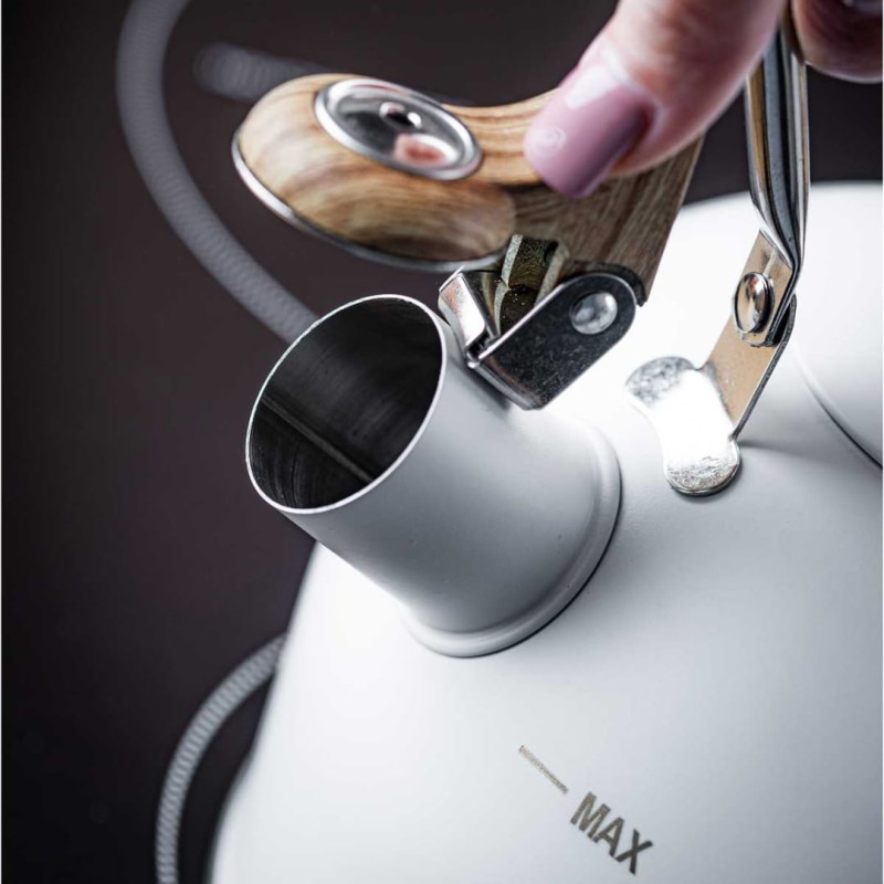 Czajnik z gwizdkiem 2,5L KINGHOFF biały