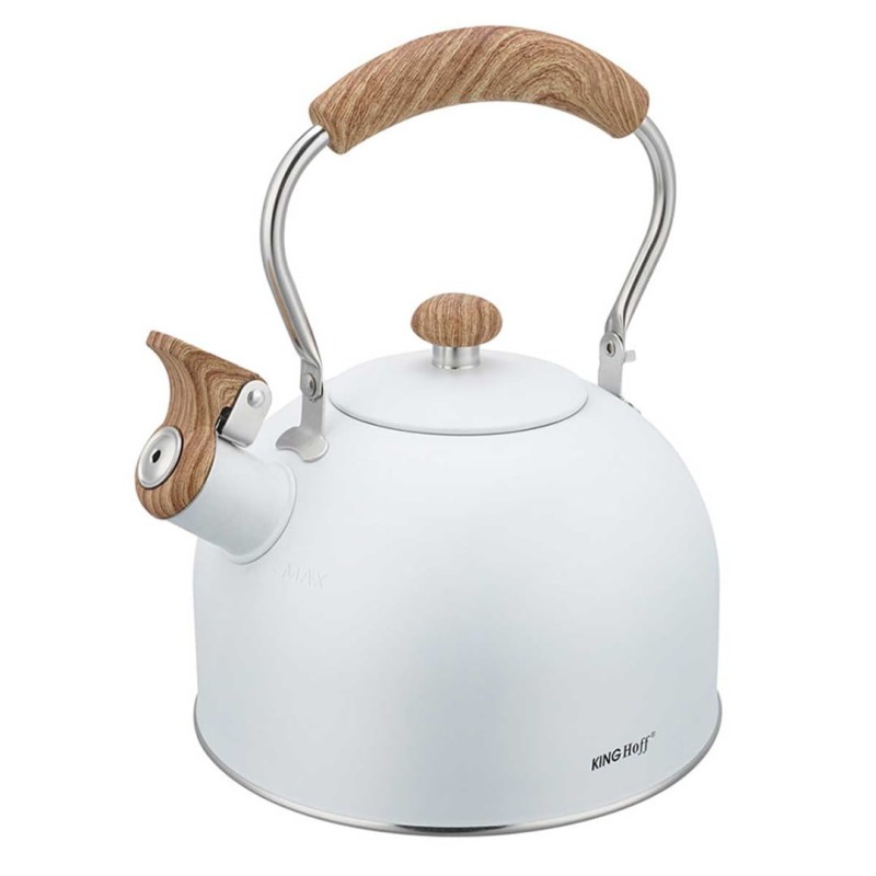 Czajnik z gwizdkiem 2,5L KINGHOFF biały