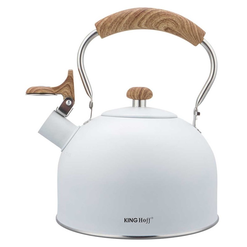 Czajnik z gwizdkiem 2,5L KINGHOFF biały