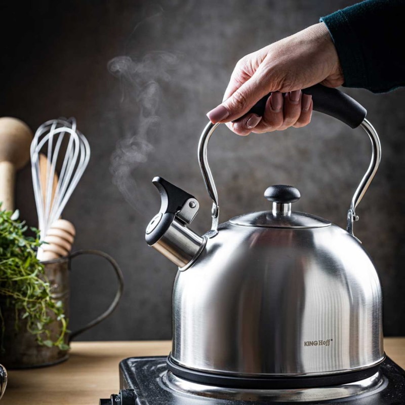 Czajnik z gwizdkiem 2,5L KINGHOFF srebrny
