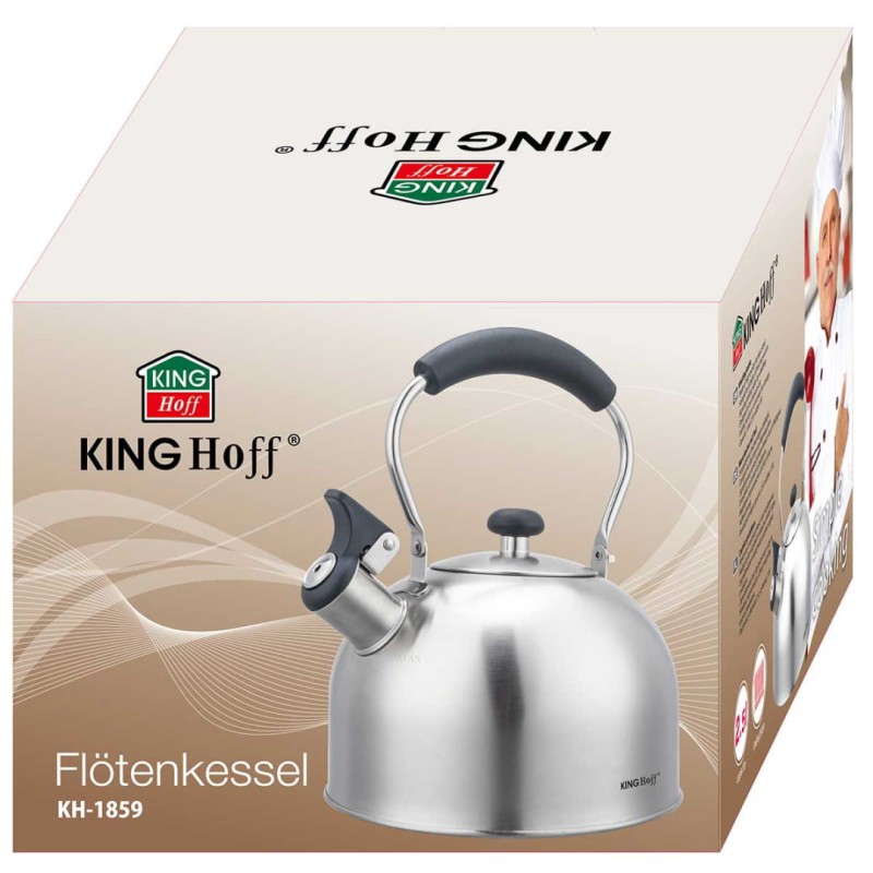 Czajnik z gwizdkiem 2,5L KINGHOFF srebrny