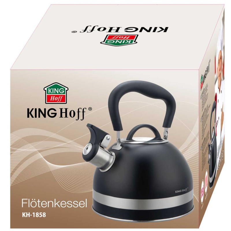 Czajnik z gwizdkiem 1,8L KINGHOFF czarnyy