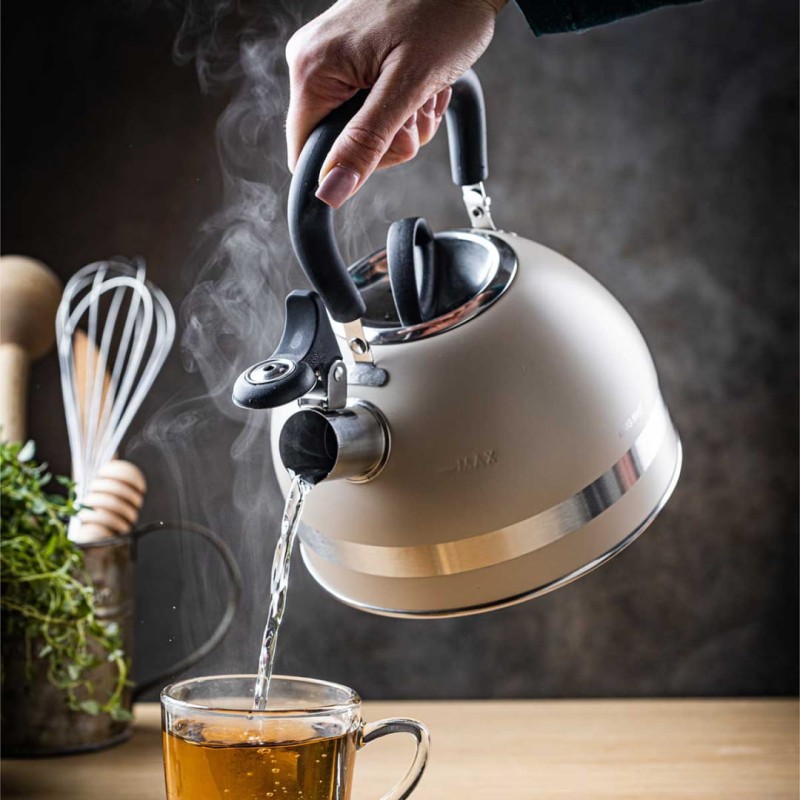 Czajnik z gwizdkiem 1,8L KINGHOFF beżowy