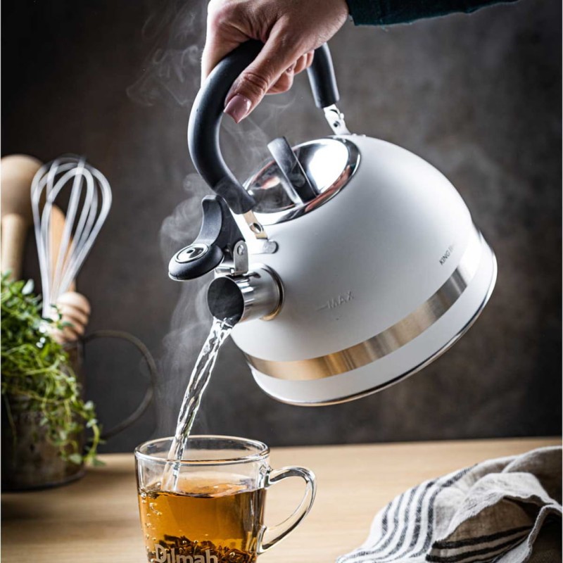 Czajnik z gwizdkiem 1,8L KINGHOFF biały