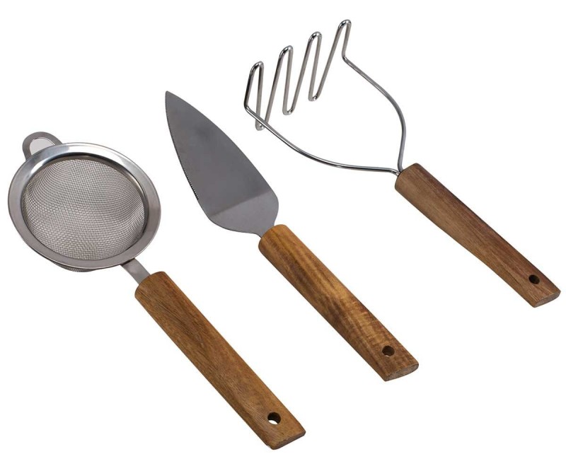 Zestaw 3 przyborów kuchennych HUSLA drewno