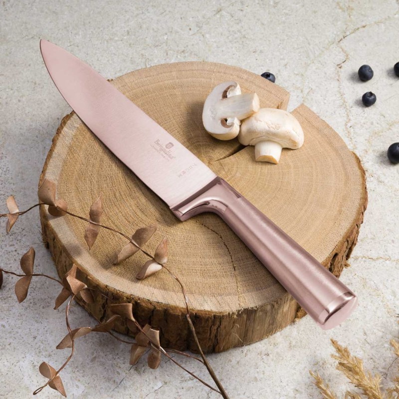 Nóż szefa kuchni stalowy 22cm BERLINGER HAUS ROSE GOLD