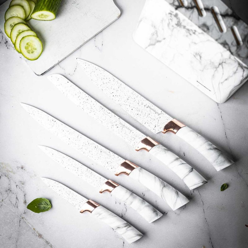 Zestaw 5 noży kuchennych w bloku KLAUSBERG biały