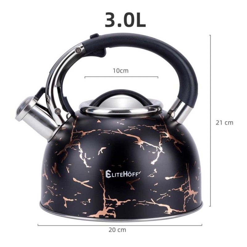 Czajnik z gwizdkiem 3L GLAMOUR BLACK GOLD