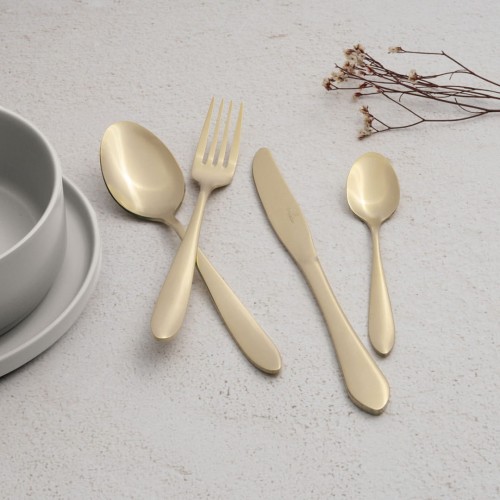 Komplet sztućców 24 elementy na 6 osób BERLINGER HAUS satyna CHAMPAGNE