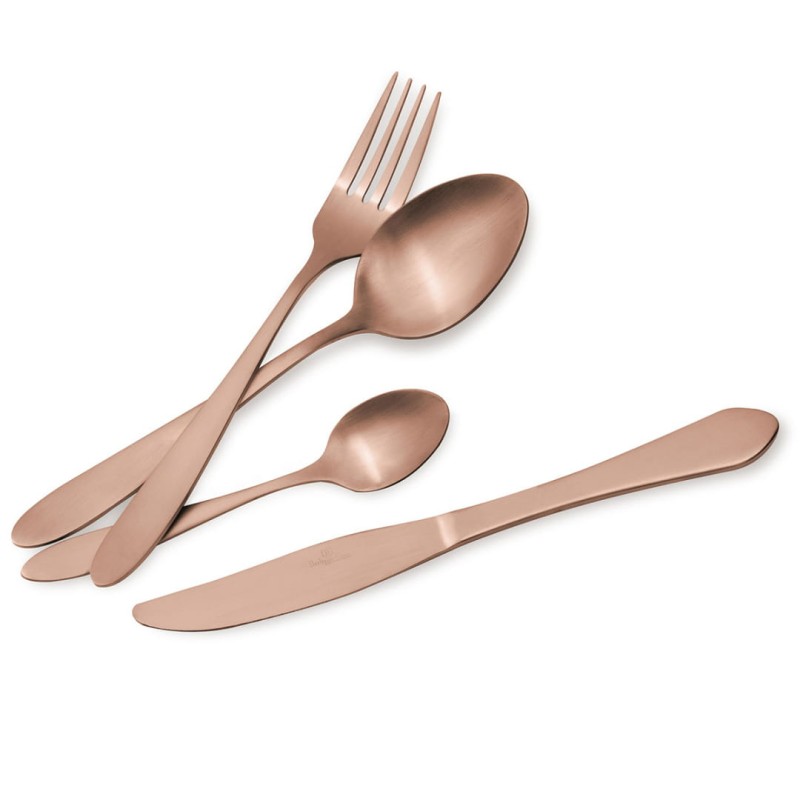 Komplet sztućców 24 elementy na 6 osób BERLINGER HAUS satyna ROSE GOLD