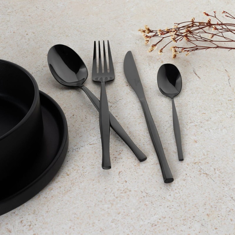 Komplet sztućców 24 elementy na 6 osób BERLINGER HAUS połysk SHINY BLACK